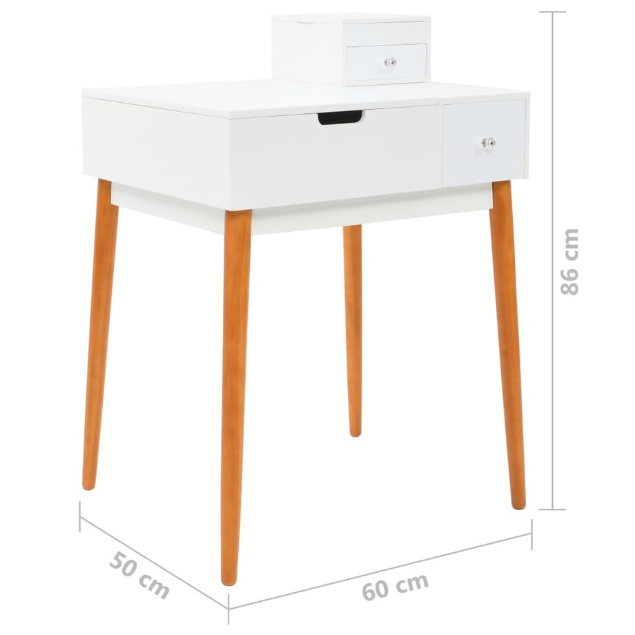 vidaXL Toaletka z lustrem, MDF, 60 x 50 x 86 cm