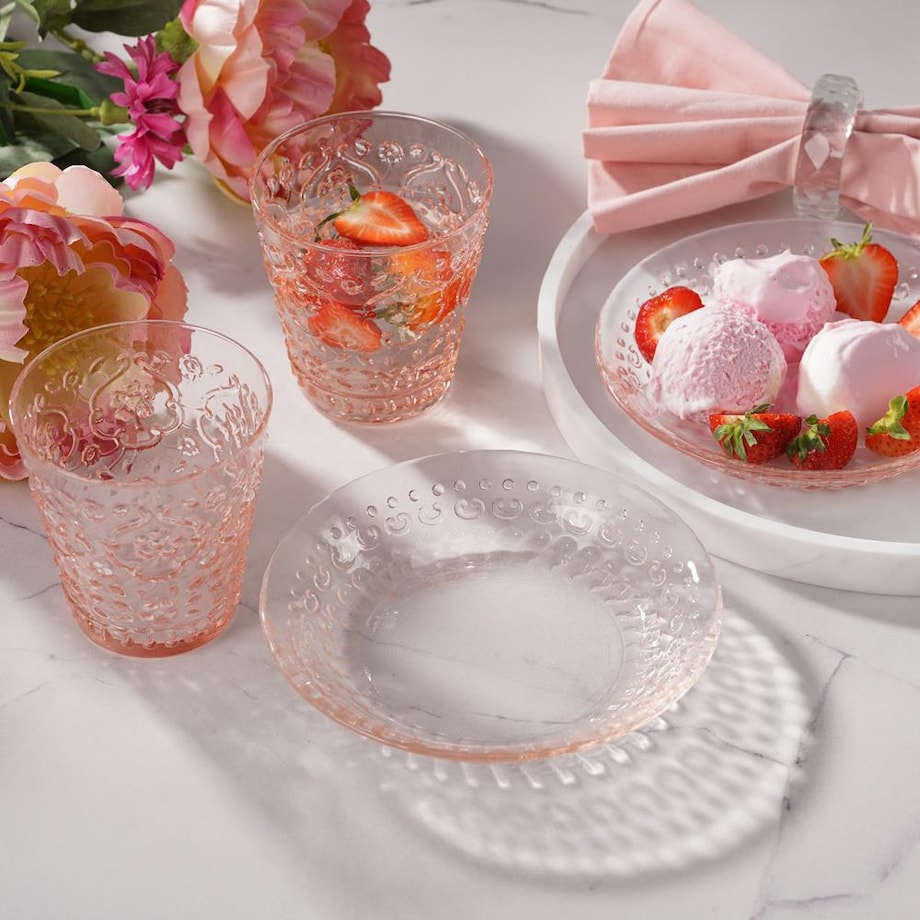 VILLA ITALIA Szklanka różowa 270 ml MILVA