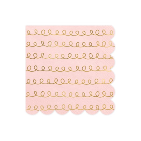 Serwetki Szlaczki, jasny pudrowy róż, 32x32cm (1 op. / 20 szt.)