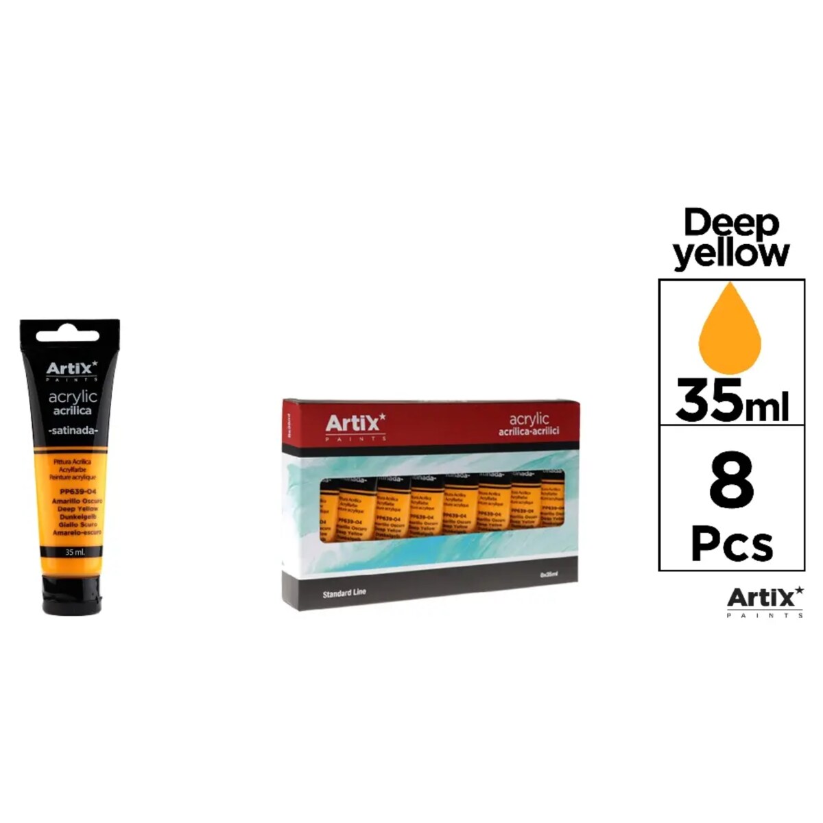 farba akrylowa deep yellow artix pp639-04, 35ml