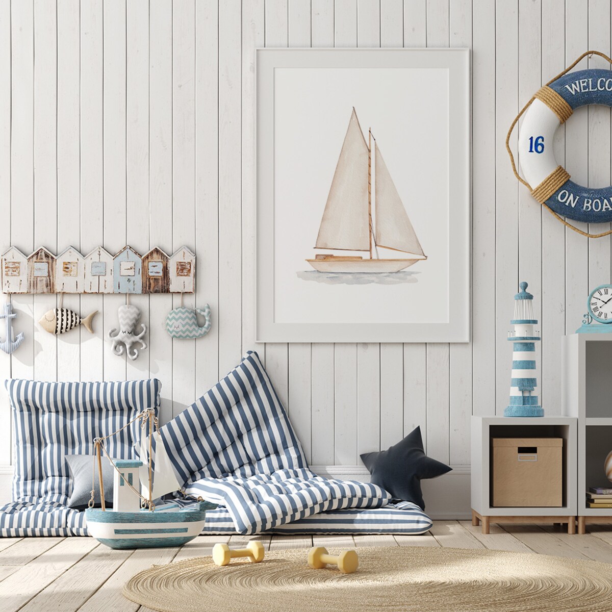 Plakat dla dzieci Jacht 30x40