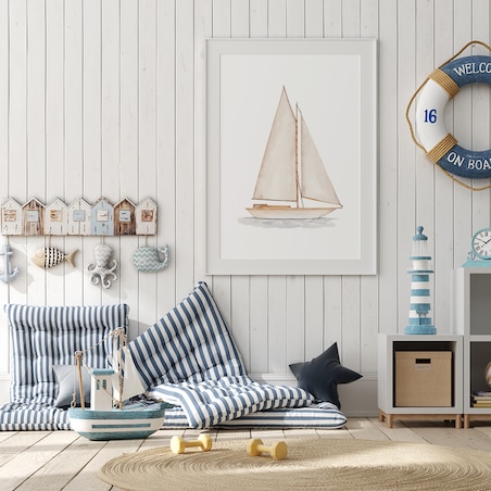 Plakat dla dzieci Jacht 30x40