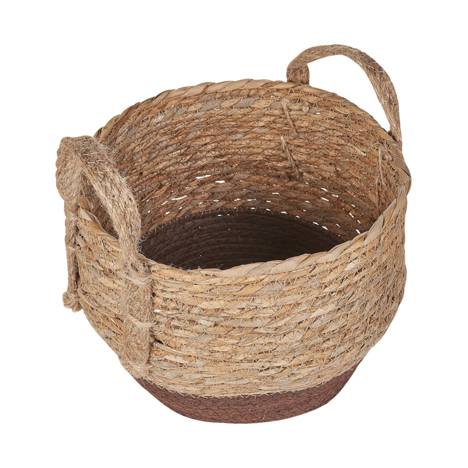 Zestaw 2 koszy na kwiaty z trawy morskiej naturalny PALADJU