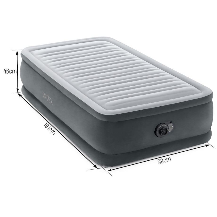 Materac welurowy z pompką 191x99x46 cm INTEX