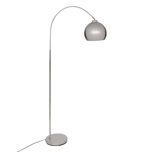 Lampa podłogowa łukowa FLORIS, metalowa, srebrna, 177 cm