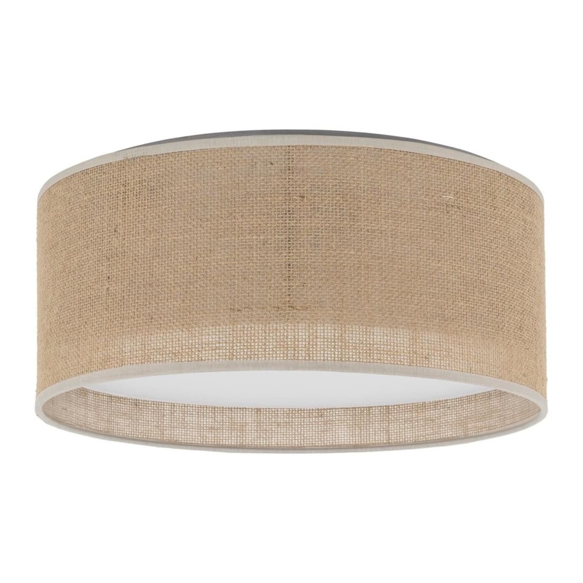 Okrągły plafon jutowy klosz Juta 5798 TK Lighting do salonu brązowy biały