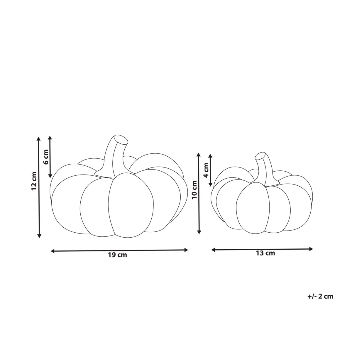Zestaw 2 figurek dynie szary KATERINIS