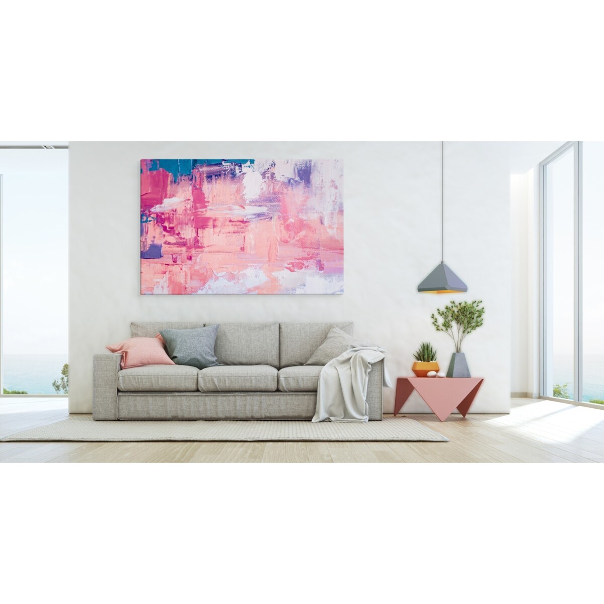 Obraz Na Płótnie Teksturowana Różowa Abstrakcja 120x80cm