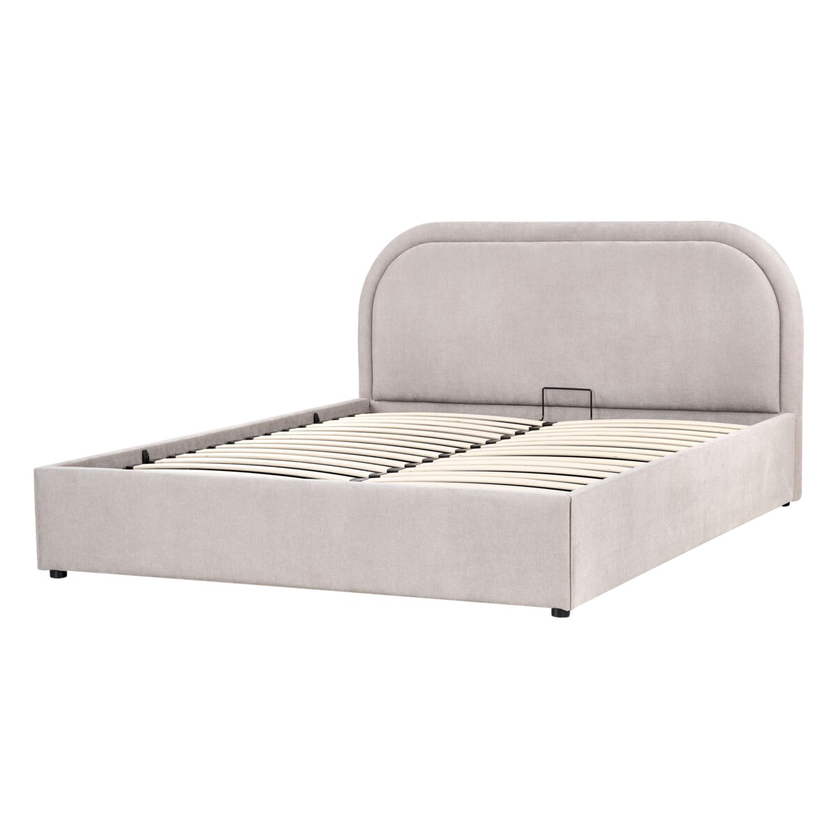 Łóżko z pojemnikiem QUILLIEN 140 x 200 cm Beżowoszary