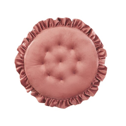 Poduszka na krzesło welurowa okrągła ø 40 cm różowa KALANCHOE