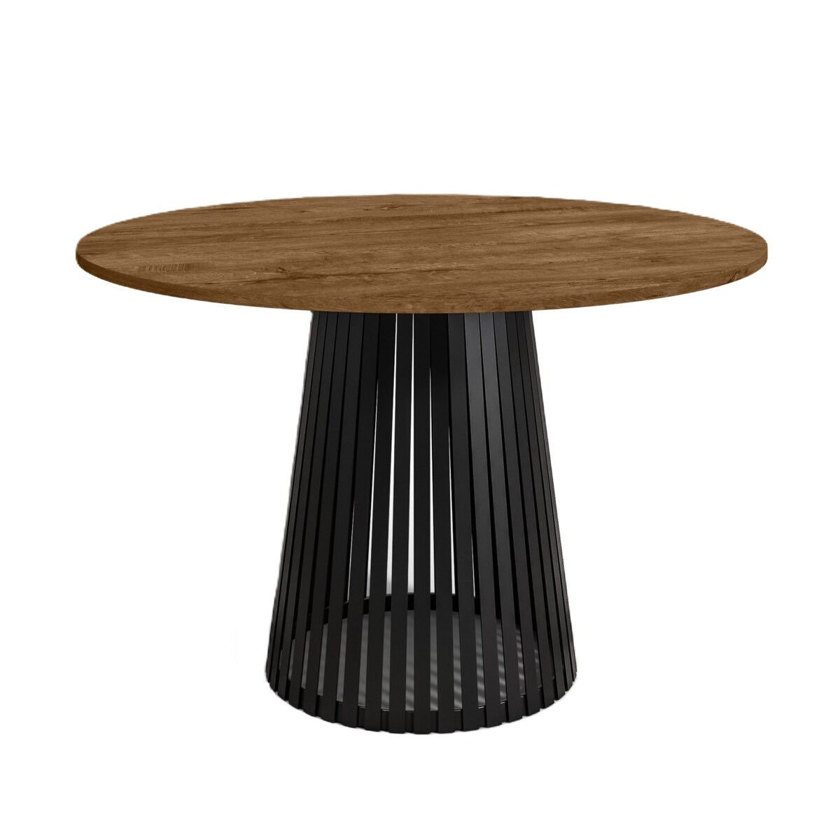 Stół okrągły VIV z lamelami do jadalni , salonu, blat 110 cm - dąb lefkas