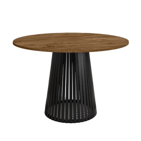 Stół okrągły VIV z lamelami do jadalni , salonu, blat 110 cm - dąb lefkas
