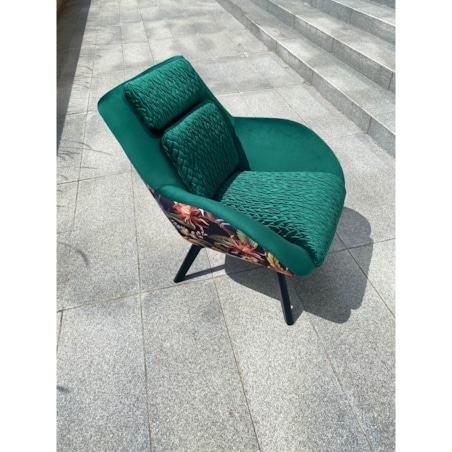 Fotel pikowany P01 ptaki egzotyczne