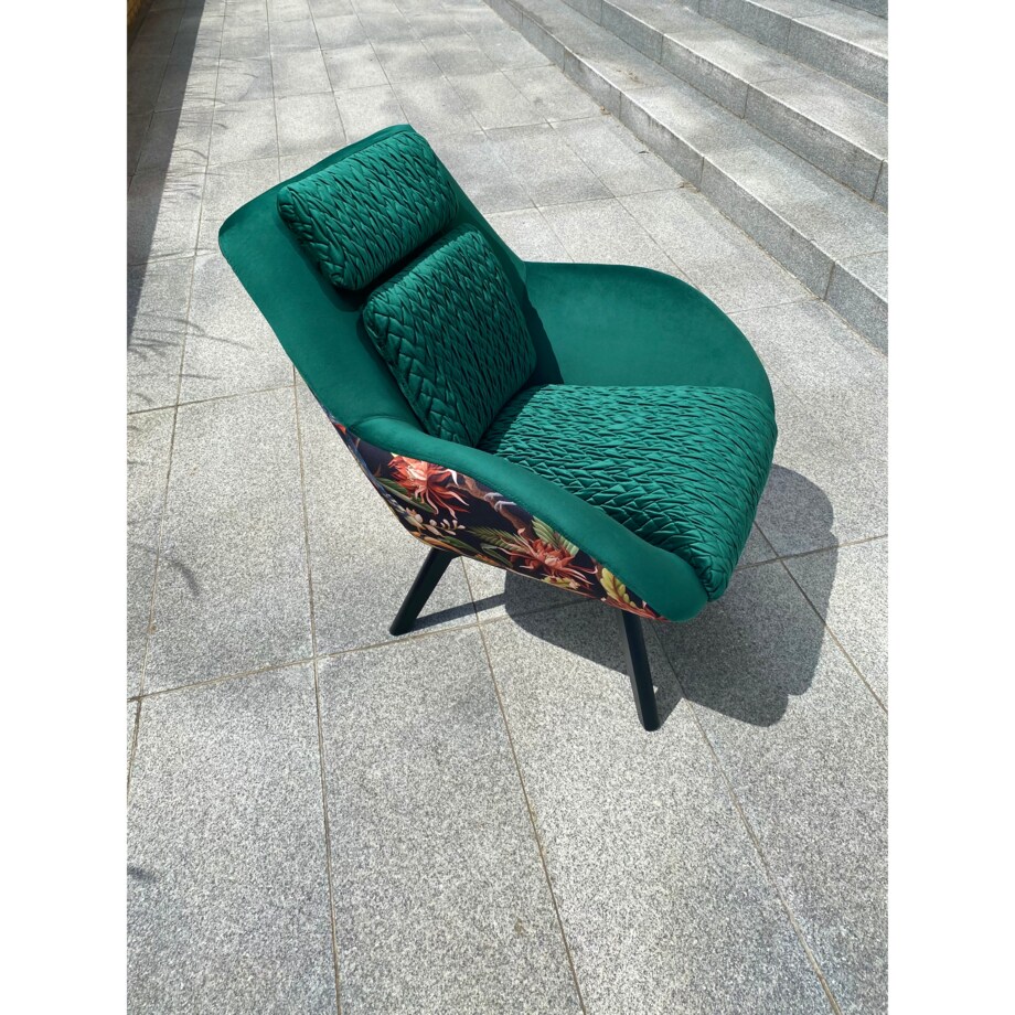 Fotel pikowany P01 ptaki egzotyczne