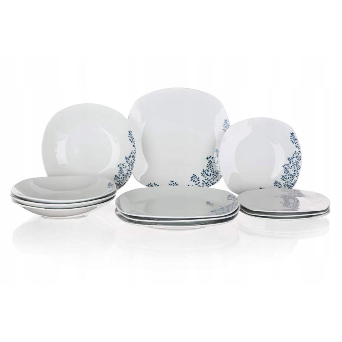 TALERZE OBIADOWE na 4 os KWADRATOWE na jedzenie obiad prezent wzorek 12 ele