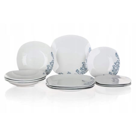 TALERZE OBIADOWE na 4 os KWADRATOWE na jedzenie obiad prezent wzorek 12 ele