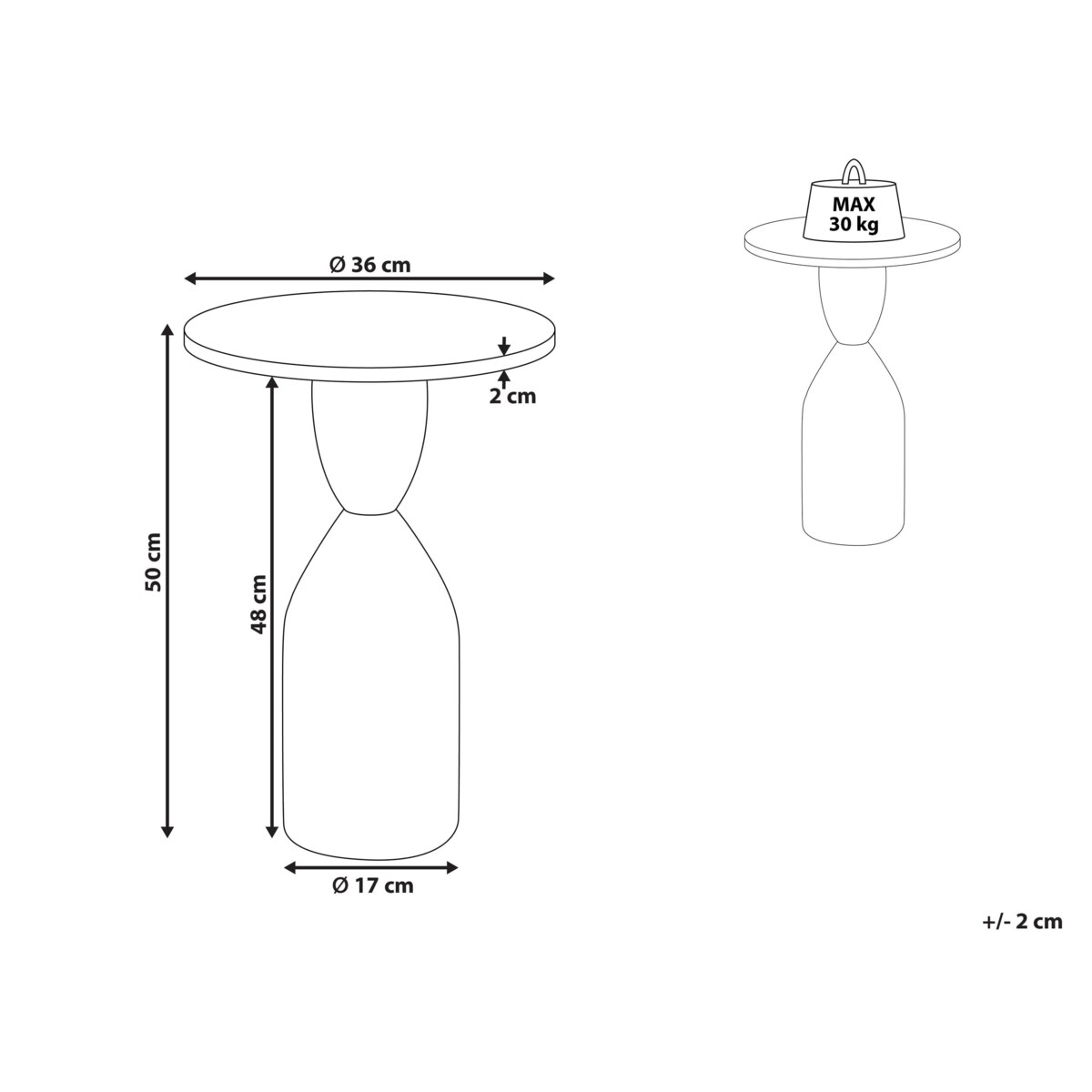 Stolik pomocniczy WALLULA Drewno mango Brązowy