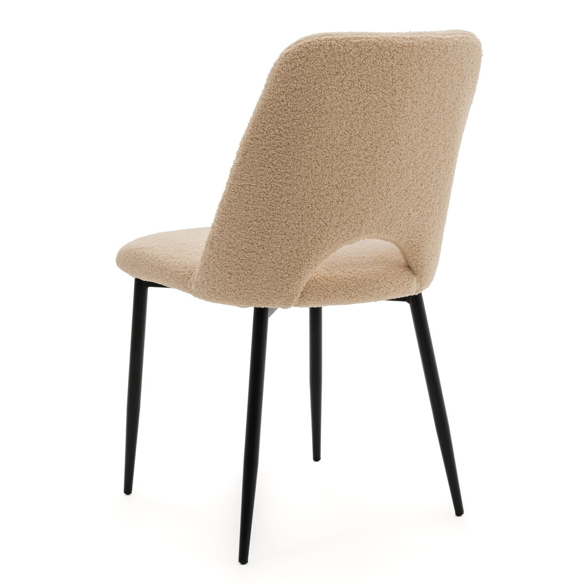 KRZESŁO TAPICEROWANE DO SALONU GLAMOUR TKANINA BOUCLE TEDDY BEŻOWE ORO