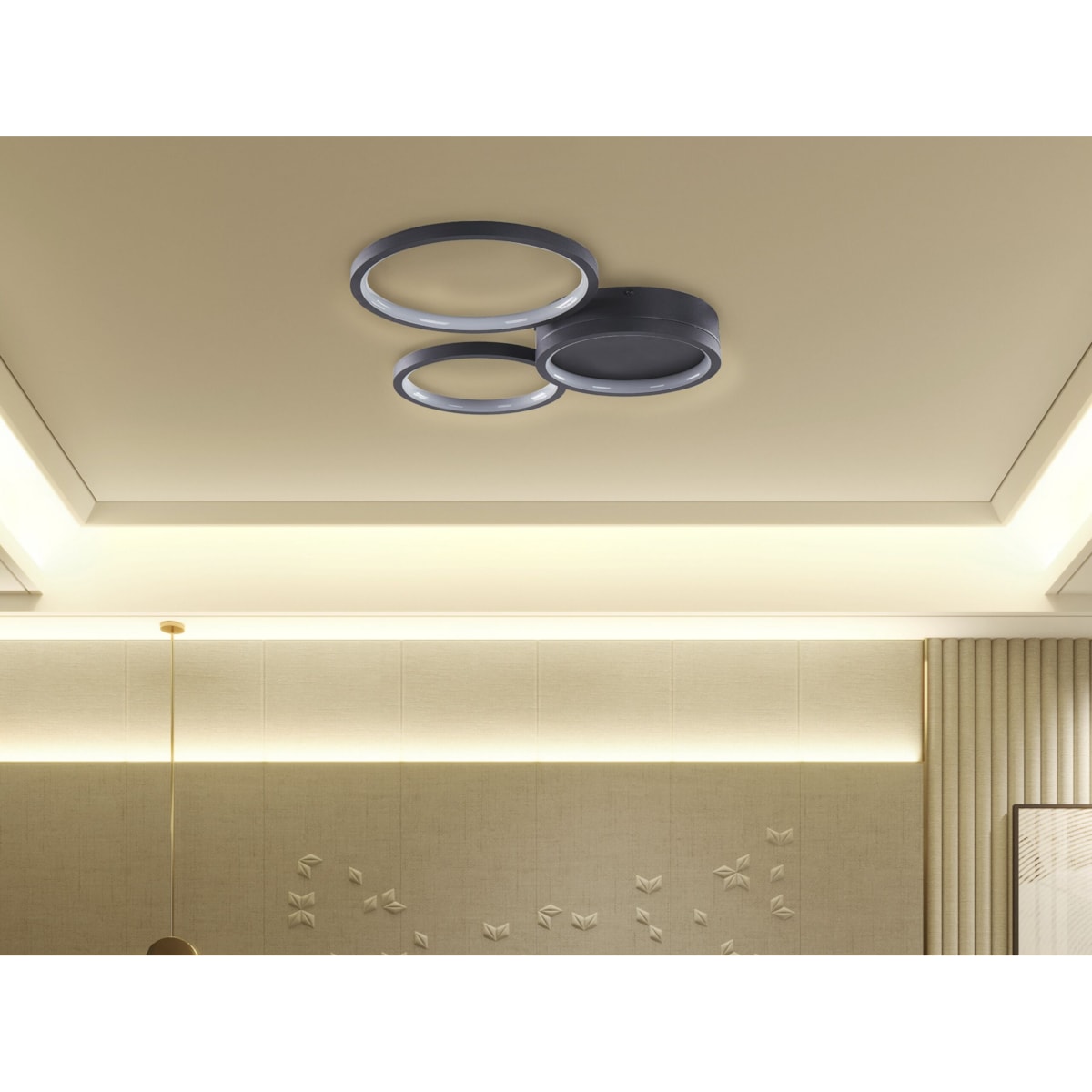 Lampa sufitowa LED metalowa czarna AGNAT