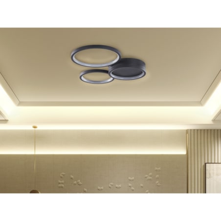 Lampa sufitowa LED metalowa czarna AGNAT
