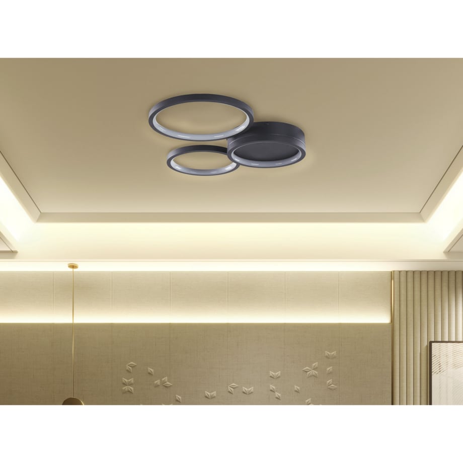 Lampa sufitowa LED metalowa czarna AGNAT