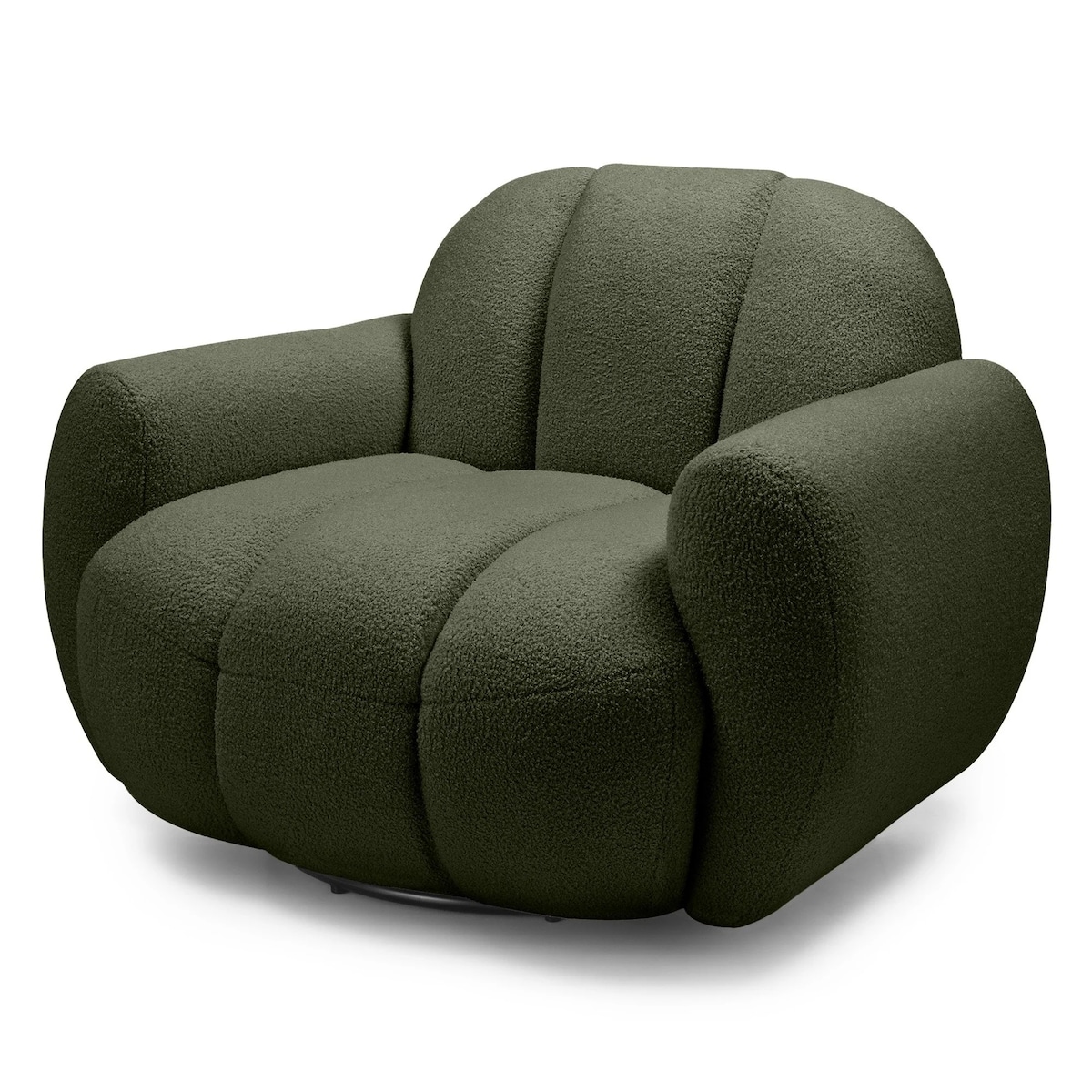 Fotel obrotowy 77x106x85 PALLASS bouclé ciemnozielony