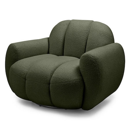 Fotel obrotowy 77x106x85 PALLASS bouclé ciemnozielony