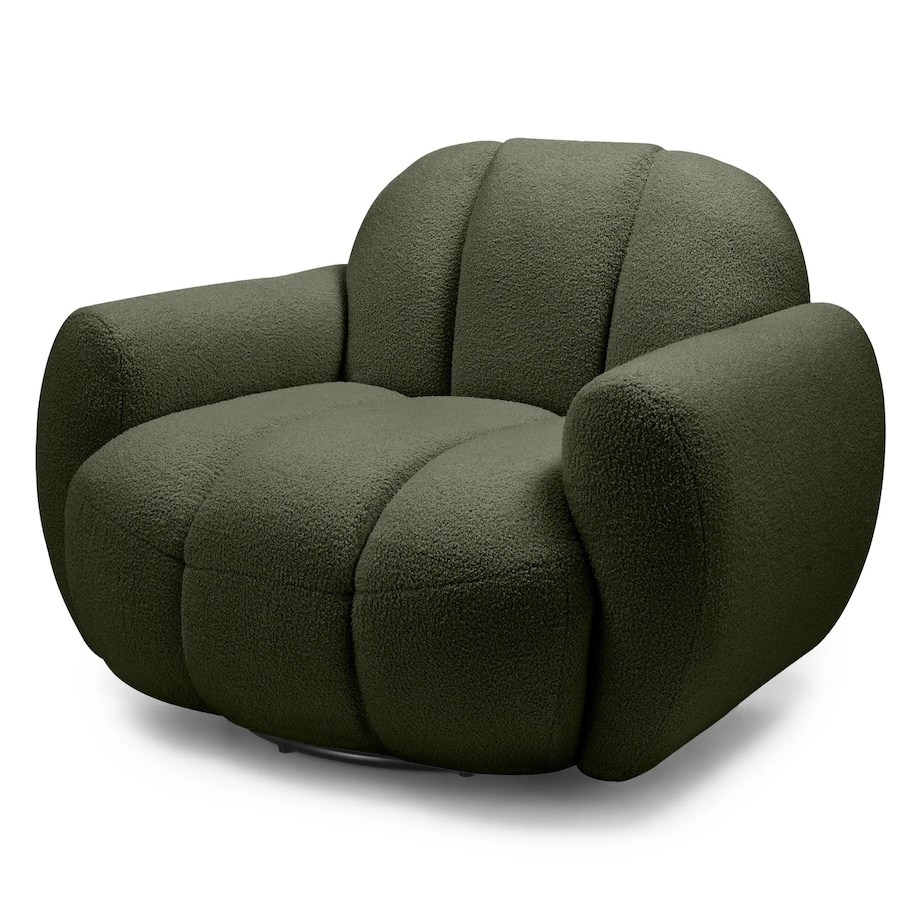 Fotel obrotowy 77x106x85 PALLASS bouclé ciemnozielony