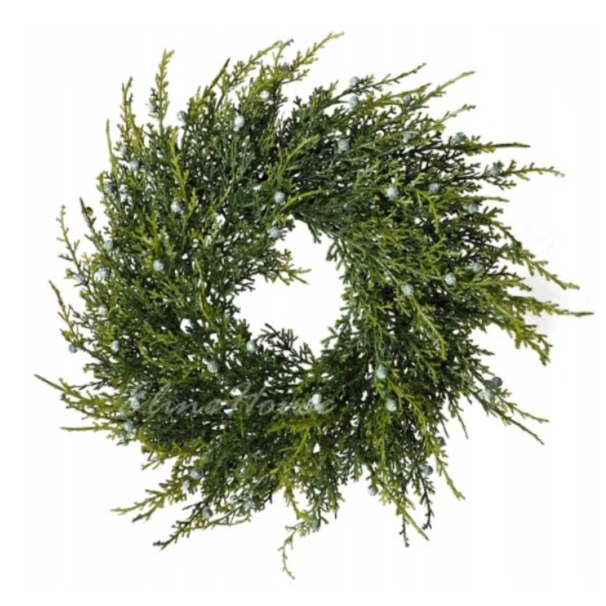 Wianek świąteczny jak żywy ø 38-40 cm TUJA z owocami