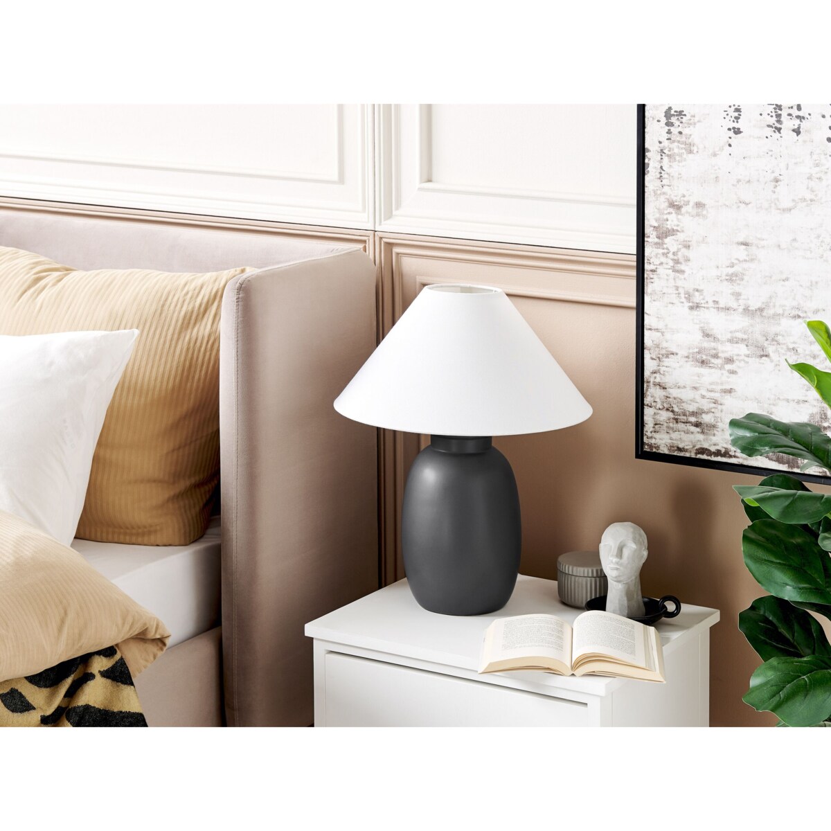 Lampa stołowa ceramiczna czarna PATILLAS