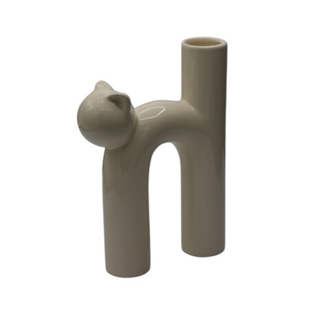 Wazon ceramiczny kot 25x18,2x6,5 cm GATELO kremowy