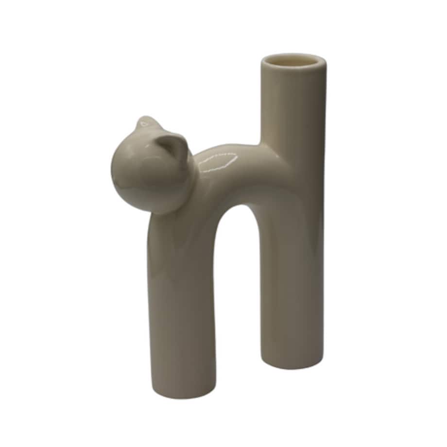 Wazon ceramiczny kot 25x18,2x6,5 cm GATELO kremowy