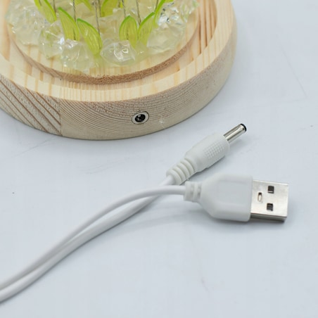 Świetlisty Ogród LED 20 Słonecznik pod Szklaną Kopułą USB Dekoracja LAMPKA