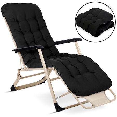 Leżak ogrodowy grawitacyjny z poduszką Sofotel składany fotel na taras balkon 2 szt.