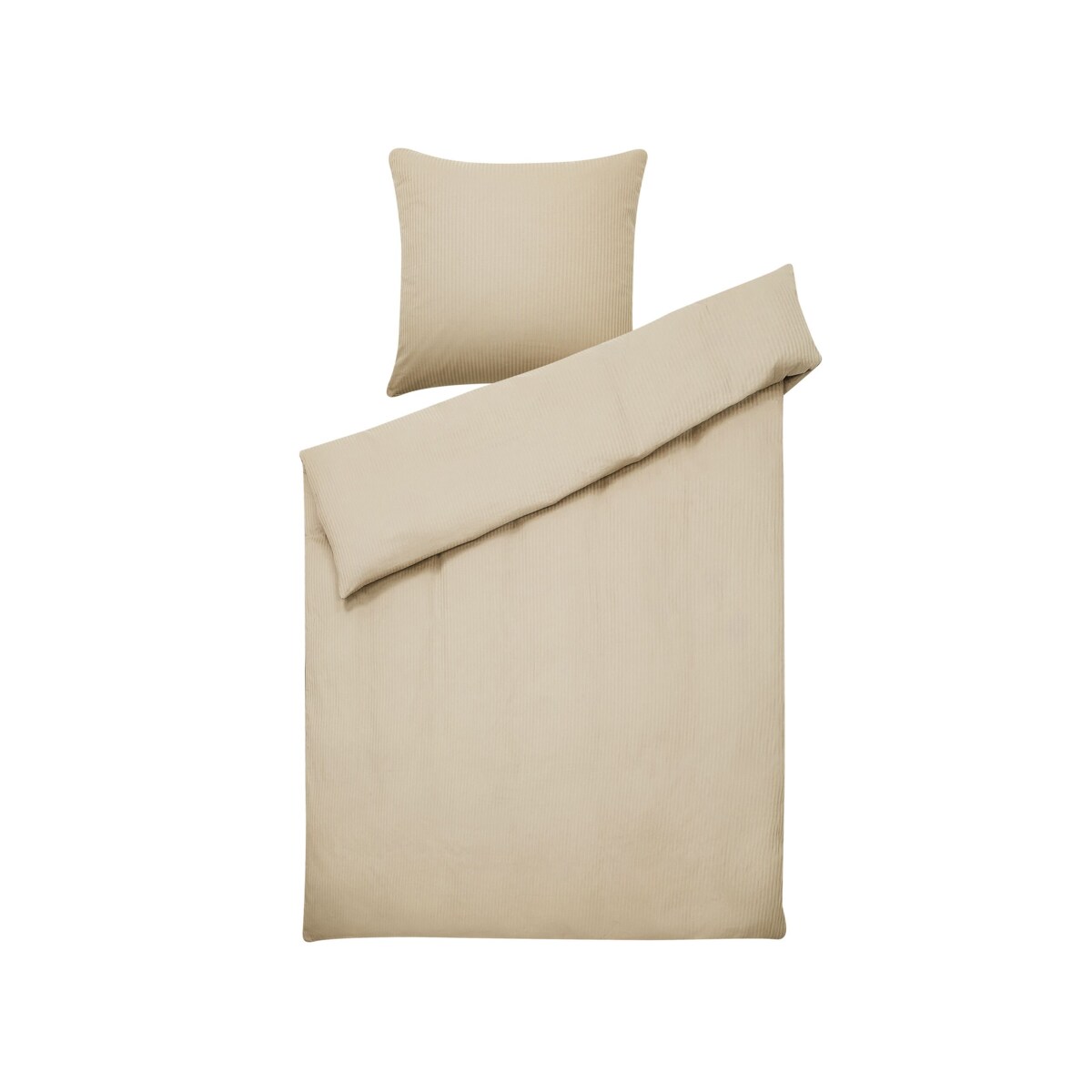 Komplet pościeli bawełnianej satynowej w paski 135 x 200 cm beżowy AVONDALE