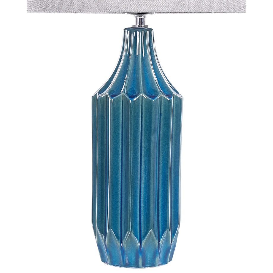 Lampa stołowa ceramiczna niebieska ABAVA