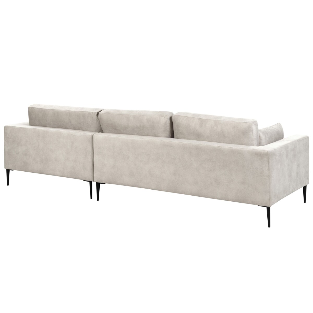 Narożnik welurowy lewostronny jasnoszary FLAM