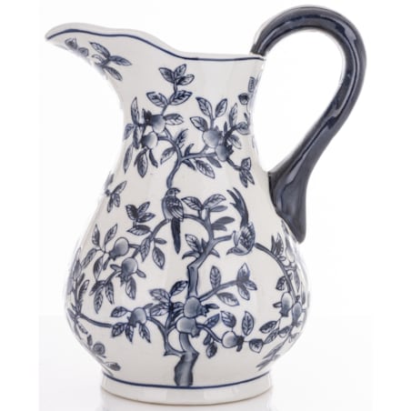 Dzbanek porcelanowy dekoracyjny 26x17x22 i 9x34x34 cm MODELLO BLU z misą