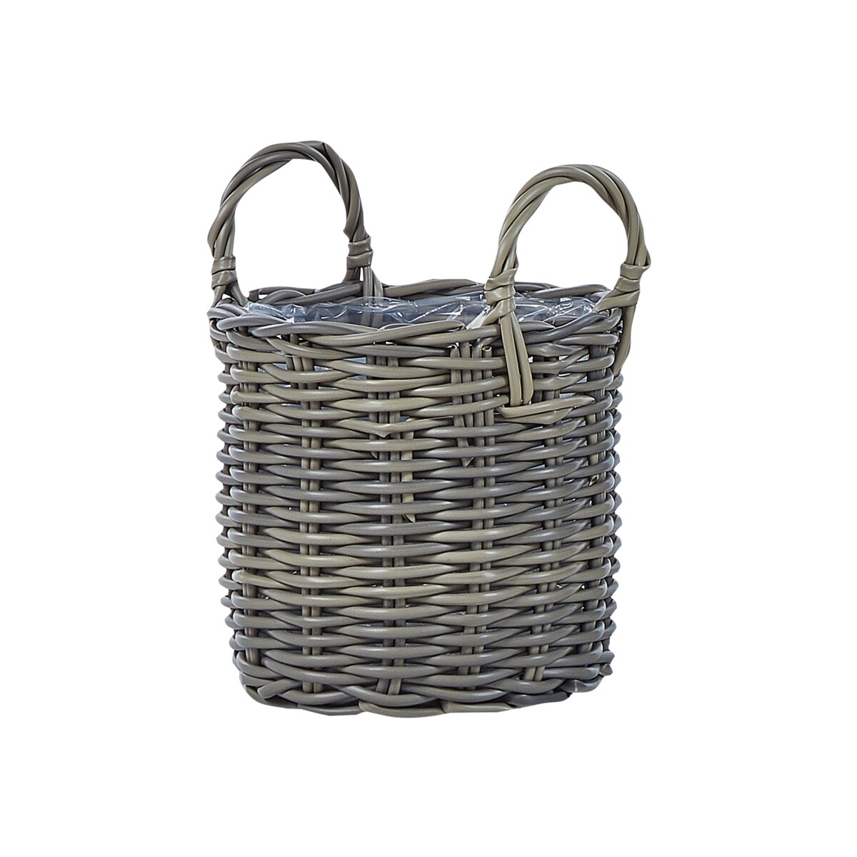 Zestaw 3 koszy na kwiaty z technorattanu brązowoszary NIKITI