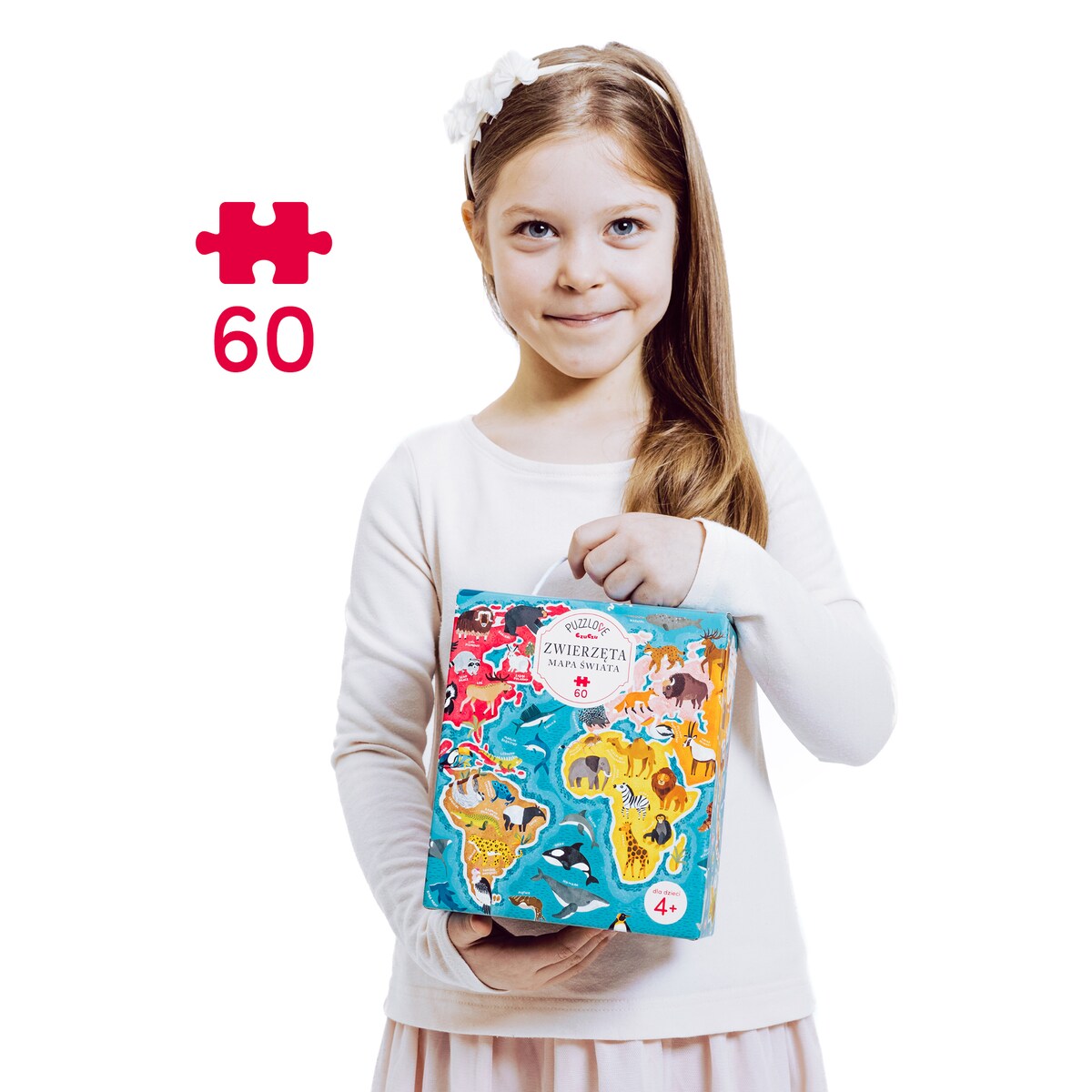Puzzlove CzuCzu Zwierzęta Mapa świata 60 el.