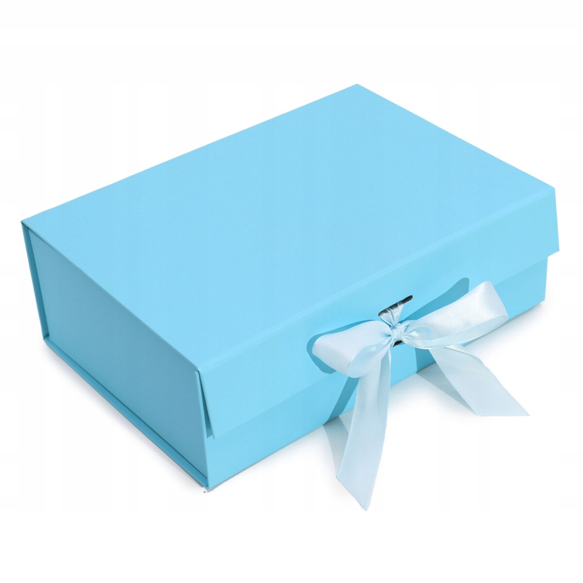 Płaskie Pudełko NA PREZENT BŁĘKITNE eleganckie box upominek gift 28x20x9cm