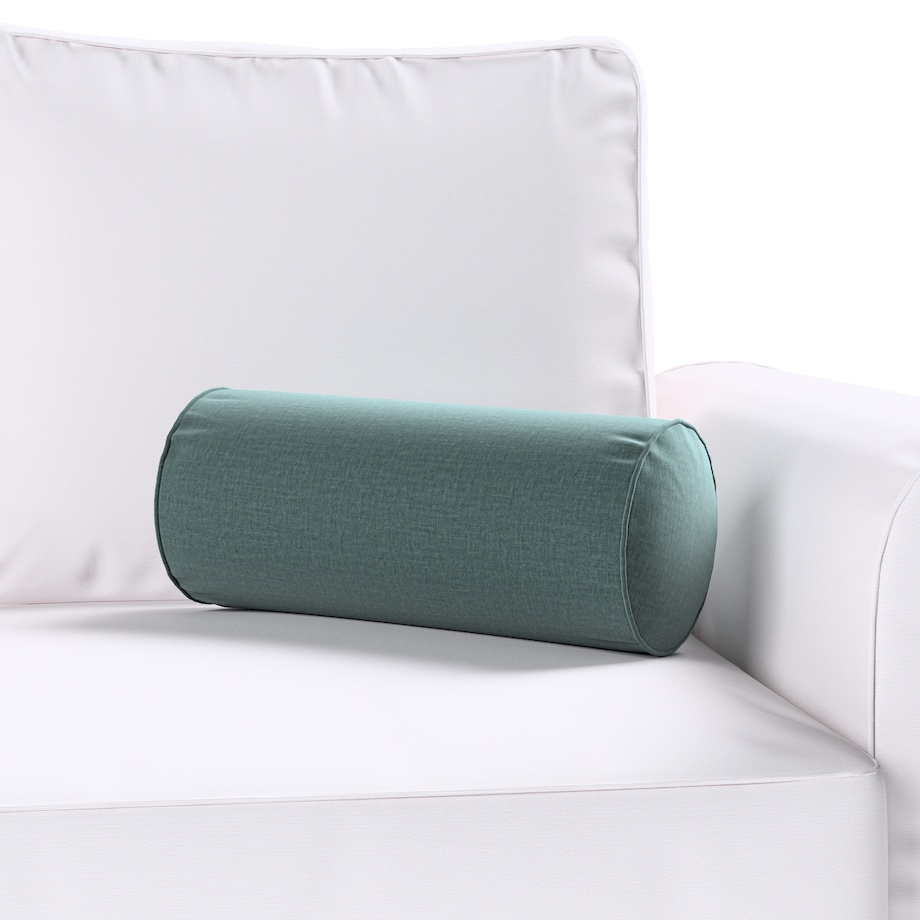 Poduszka wałek prosty, zgaszony szmaragd - welwet, Ø16 x 40 cm, Ingrid