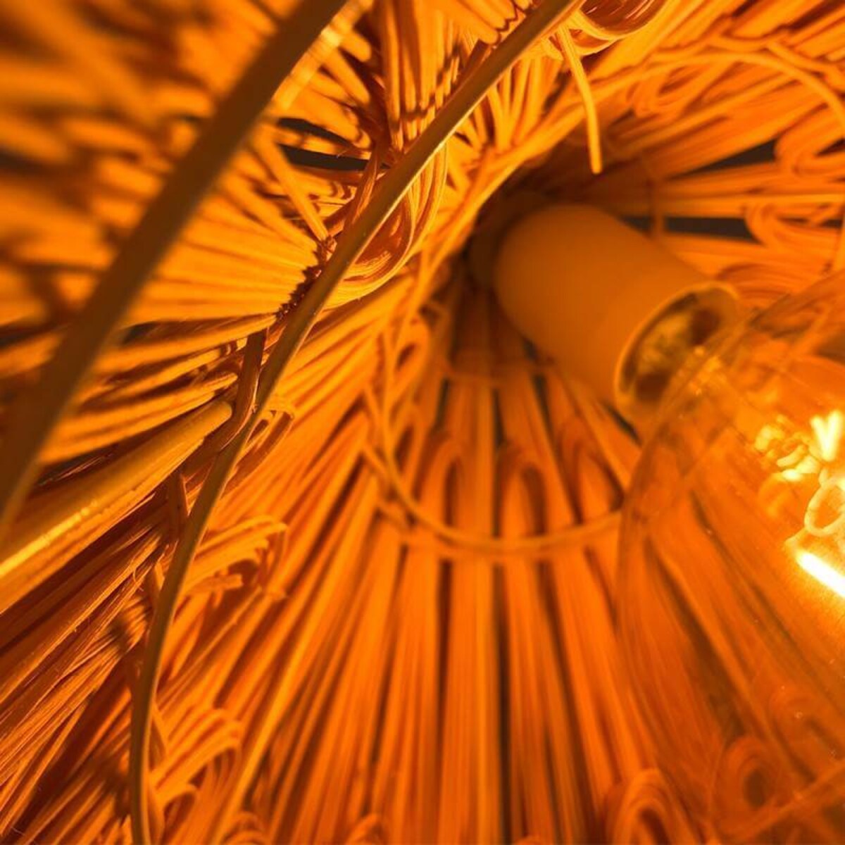 Ekologiczna lampa zwieszana Boho ABR-NLW37-BH-E27 Abruzzo pleciona ratan naturalny