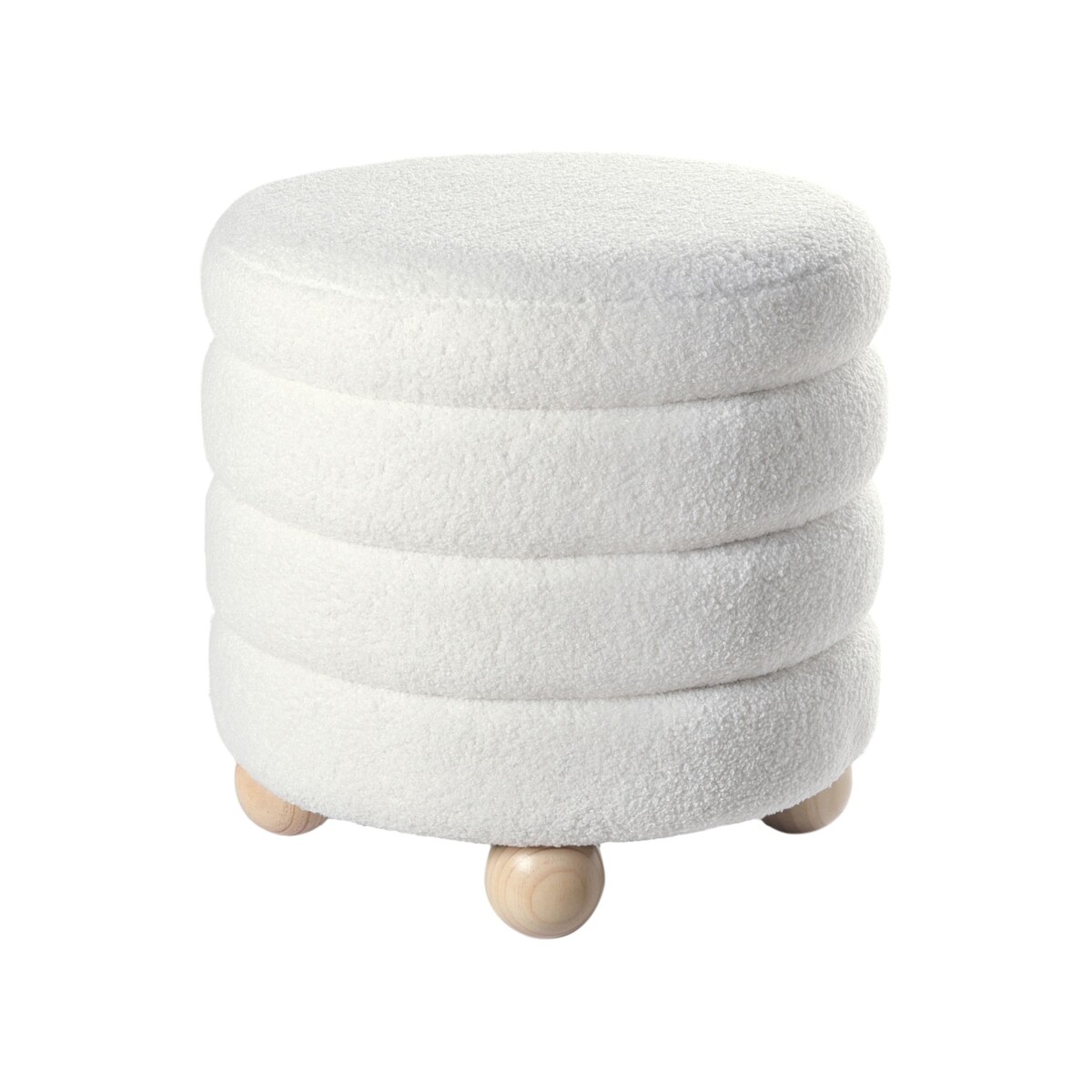 Puf CHILLY Złamana biel Sztuczne futro 42 cm 42 cm