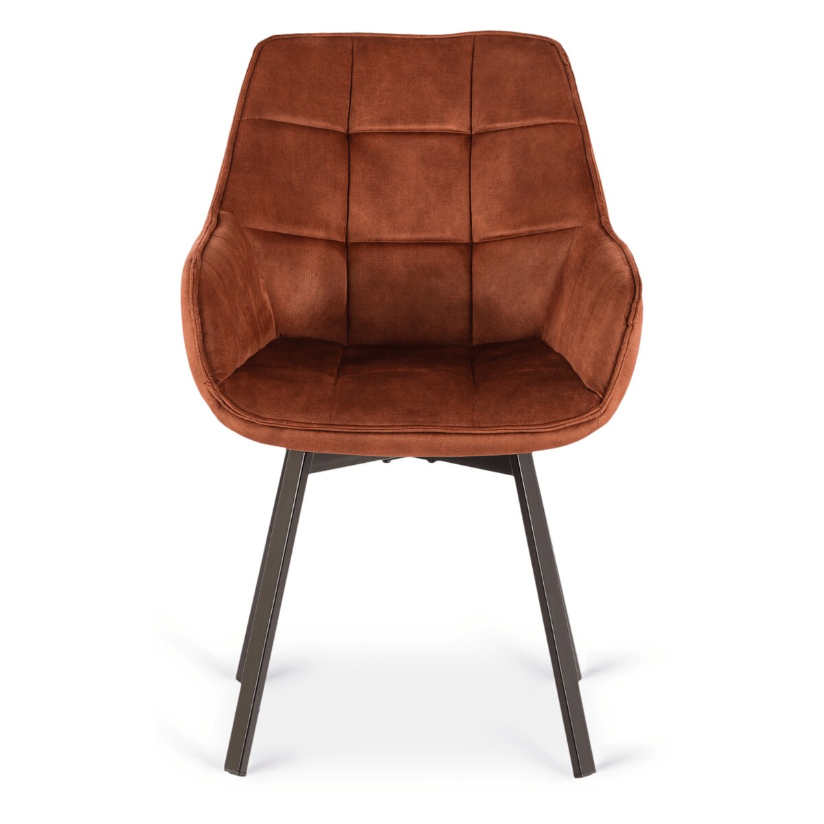 Krzesło Tapicerowane Obrotowe 360 Do Jadalni Kuchni Salonu Rude LUNA