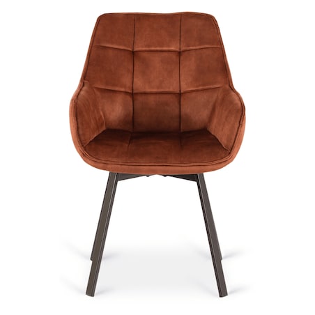 Krzesło Tapicerowane Obrotowe 360 Do Jadalni Kuchni Salonu Rude LUNA