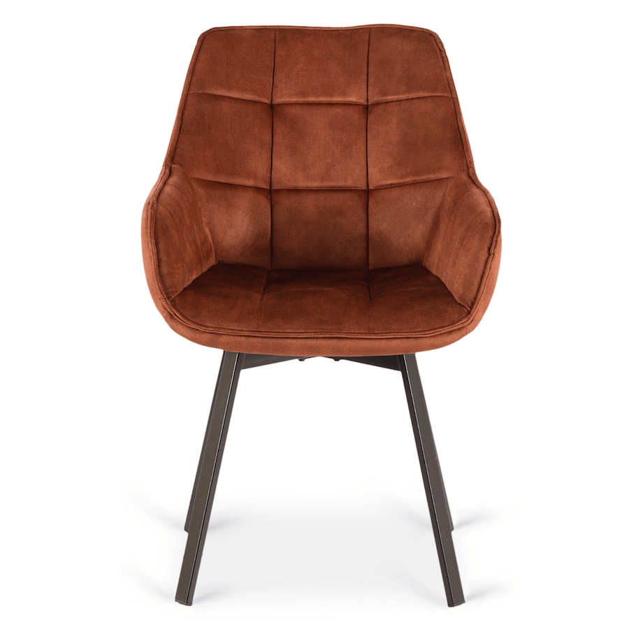 Krzesło Tapicerowane Obrotowe 360 Do Jadalni Kuchni Salonu Rude LUNA