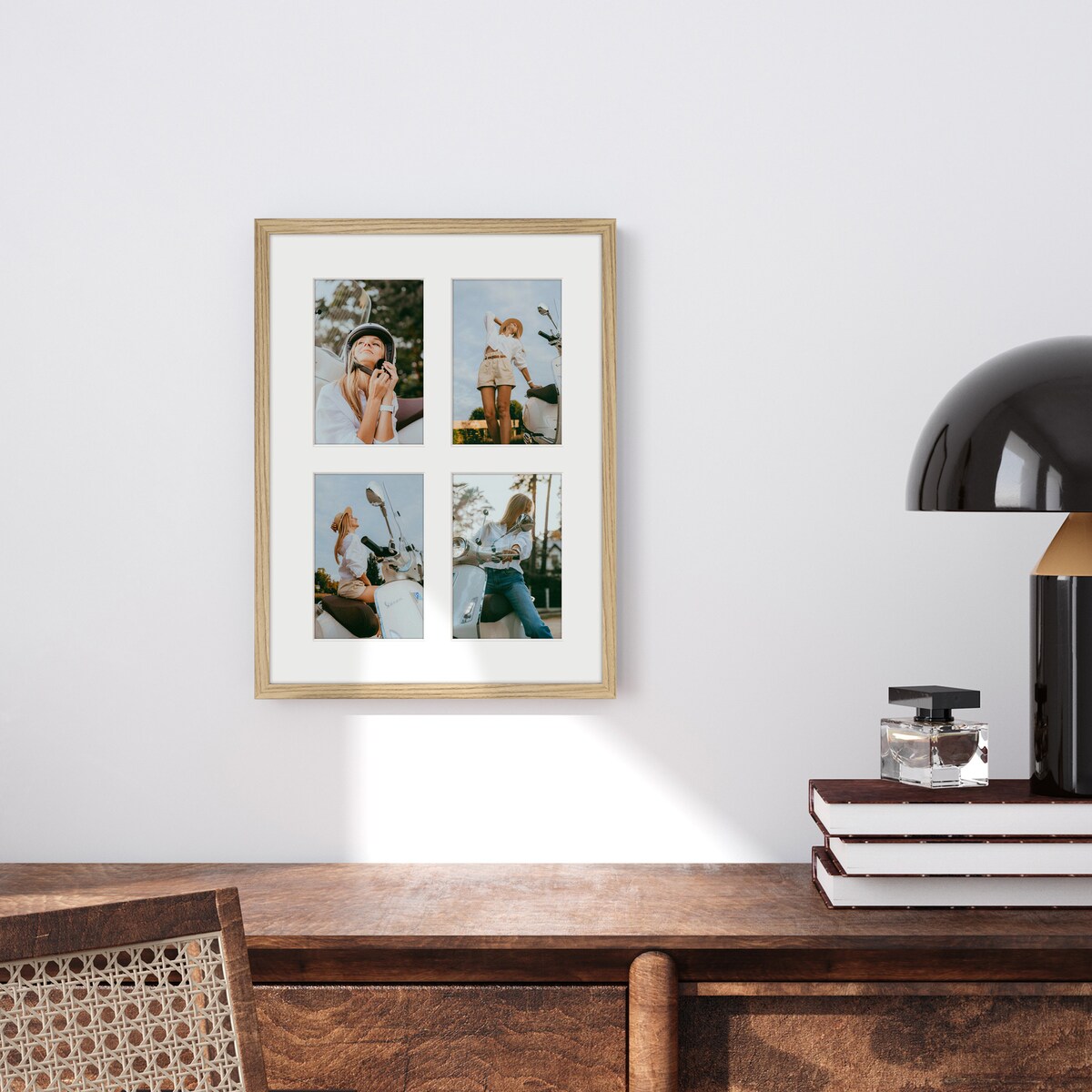 Ramka na 4 zdjęcia 10x15 cm dębowa foto galeria multirama 30x40 cm FRAMAI
