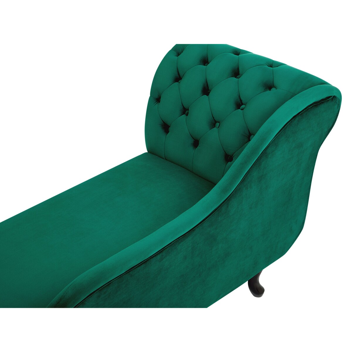 Szezlong welurowy lewostronny ciemnozielony NIMES