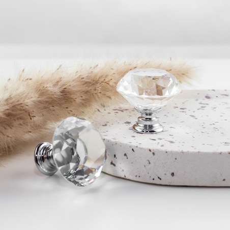 Gałka meblowa uchwyt meblowy kryształowa diamentowa glamour 31mm